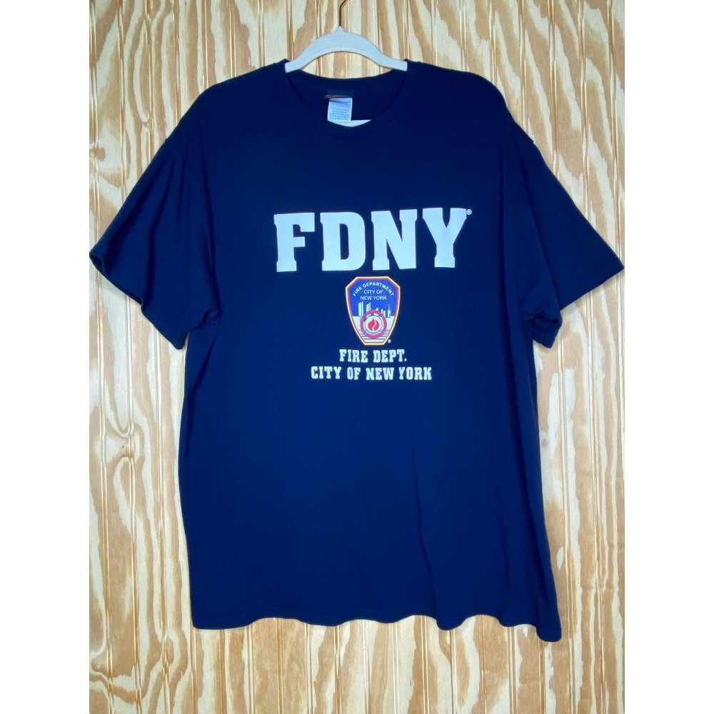 Navy Blue Official FDNY Fire Department City of New York T-Shirt Men's Size XL